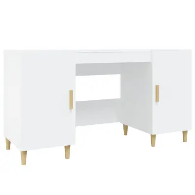 vidaXL Pisalna miza bela 140x50x75 cm konstruiran les
