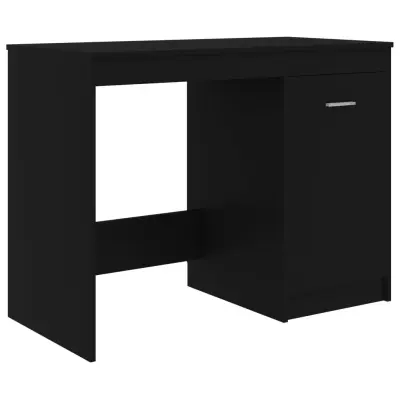 vidaXL Pisalna miza črna 100x50x76 cm iverna plošča