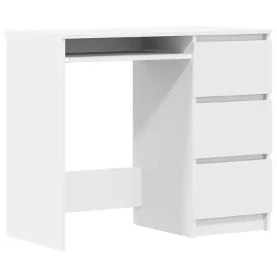 vidaXL Pisalna miza bela 90x45x76 cm iverna plošča