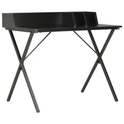 vidaXL Pisalna miza črna 80x50x84 cm