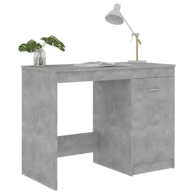 vidaXL Pisalna miza betonsko siva 100x50x76 cm iverna plošča