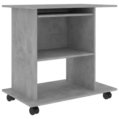vidaXL Računalniška miza betonsko siva 80x50x75 cm iverna plošča