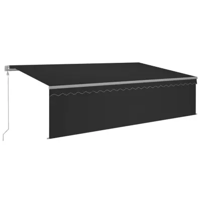 vidaXL Avtomatsko zložljiva tenda s senčilom 5x3 m antracitna