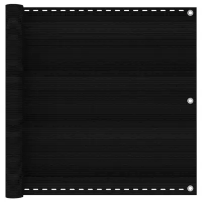 vidaXL Balkonsko platno črno 90x500 cm HDPE