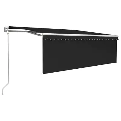 vidaXL Avtomatsko zložljiva tenda s senčilom 4x3 m antracitna