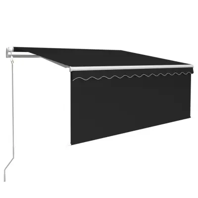 vidaXL Avtomatsko zložljiva tenda s senčilom 3x2,5 m antracitna