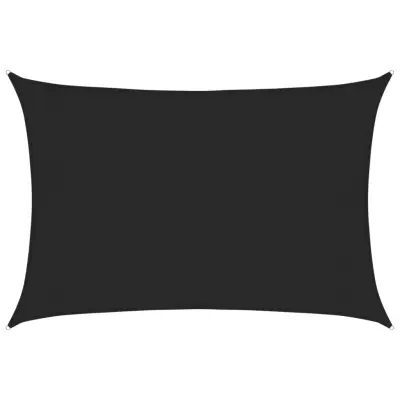 vidaXL Senčno jadro 160 g/m² črno 3x4 m HDPE