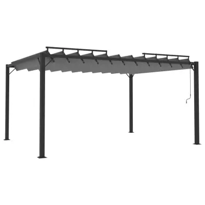 vidaXL Paviljon z rešetkasto streho 3x4 m antracitno blago in aluminij