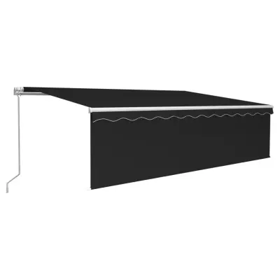 vidaXL Ročno zložljiva tenda s senčilom 5x3 m antracitna