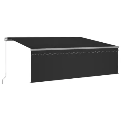 vidaXL Ročno zložljiva tenda s senčilom 4x3 m antracitna