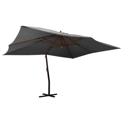 vidaXL Previsni senčnik z lesenim drogom 400x300 cm antracit