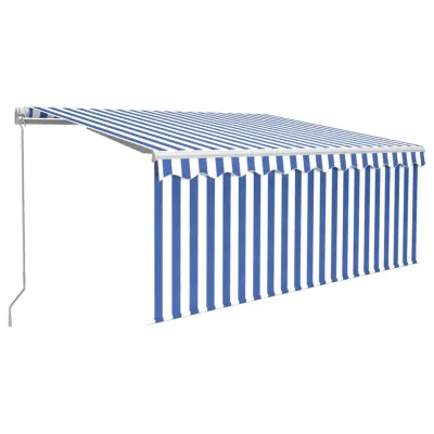 vidaXL Ročno zložljiva tenda s senčilom 3x2,5 m modra in bela