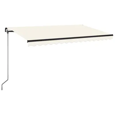 vidaXL Ročno zložljiva tenda 400x350 cm krem