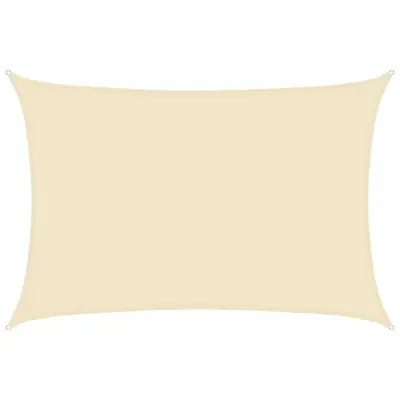vidaXL Senčno jadro 160 g/m² krem 3x4,5 m HDPE