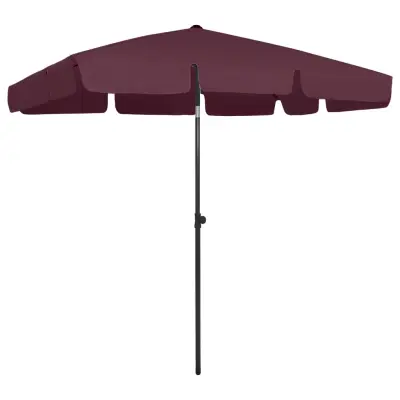 vidaXL Senčnik za na plažo bordo rdeč 200x125 cm