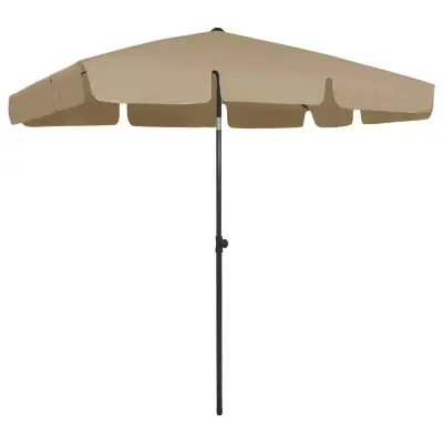 vidaXL Senčnik za na plažo taupe 200x125 cm