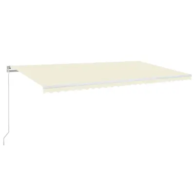 vidaXL Ročno zložljiva tenda 600x350 cm krem