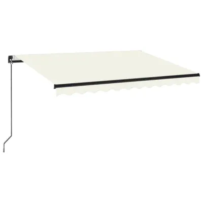 vidaXL Ročno zložljiva tenda 350x250 cm krem