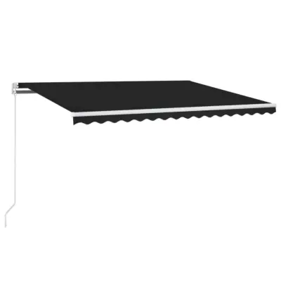 vidaXL Ročno zložljiva tenda z LED lučmi 400x350 cm antracitna