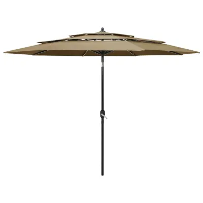 vidaXL Senčnik aluminij taupe 3 m