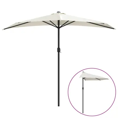 vidaXL Balkonski senčnik z aluminijastim drogom 270x144 cm peščen
