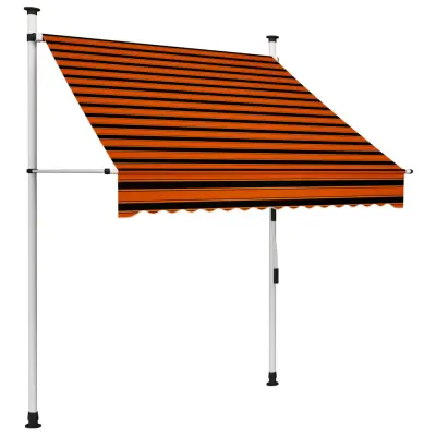 vidaXL Ročno zložljiva tenda 150 cm oranžna in rjava