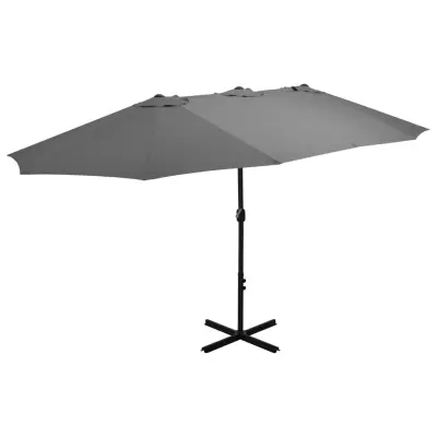 vidaXL Zunanji senčnik z aluminijastim drogom 460x270 cm antracit