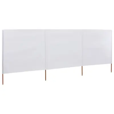 vidaXL 3-panelni vetrobran tkanina 400x120 cm bele barve