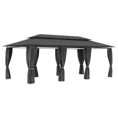 vidaXL Paviljon z zavesami 600x298x270 cm antraciten