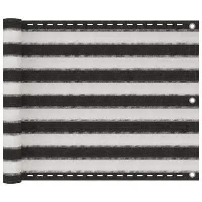 vidaXL Balkonsko Platno HDPE 75x400 cm Antracitne in Bele Barve