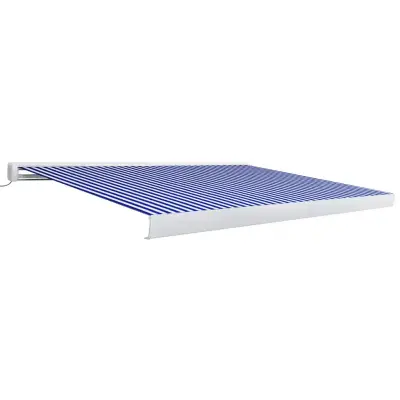 vidaXL Motorizirana kasetna tenda 450x300 cm modra in bela