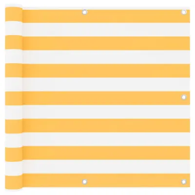 vidaXL Balkonsko platno belo in rumeno 90x600 cm oksford blago