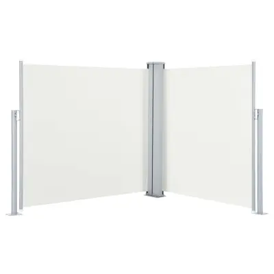 vidaXL Zložljiva stranska tenda krem 120x600 cm