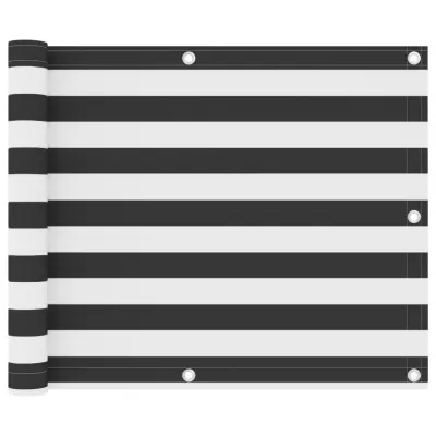 vidaXL Balkonsko platno antracitno in belo 75x500 cm oksford blago