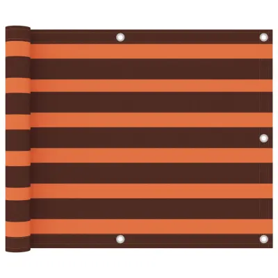 vidaXL Balkonsko platno oranžno in rjavo 75x300 cm oksford blago