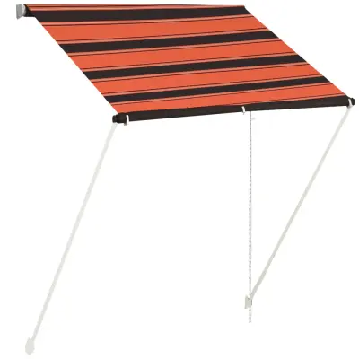 vidaXL Zložljiva tenda 150x150 cm oranžna in rjava