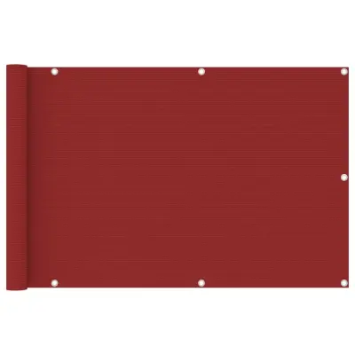 vidaXL Balkonsko platno rdeče 90x400 cm HDPE