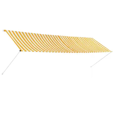 vidaXL Zložljiva tenda 400x150 cm rumena in bela