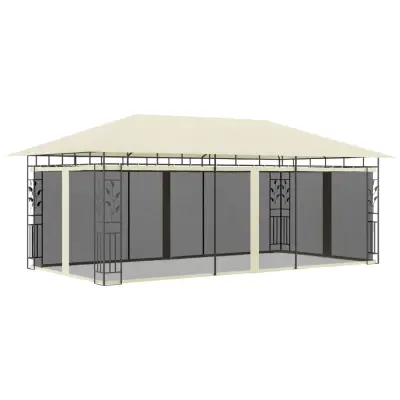 vidaXL Paviljon z mrežo proti komarjem 6x3x2,73 m krem
