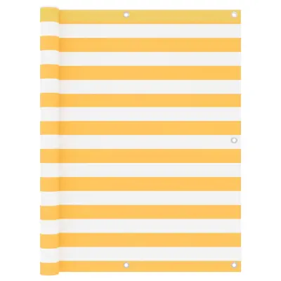 vidaXL Balkonsko platno belo in rumeno 120x600 cm oksford blago