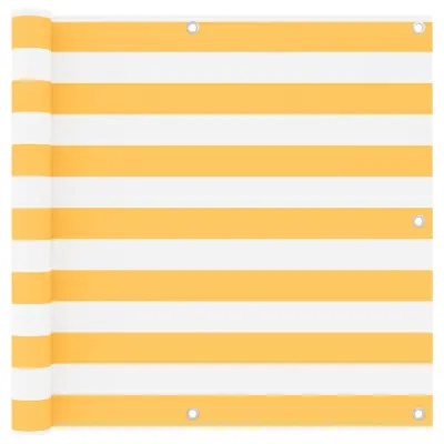 vidaXL Balkonsko platno belo in rumeno 90x400 cm oksford blago