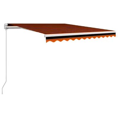vidaXL Ročno zložljiva tenda 300x250 cm oranžna in rjava