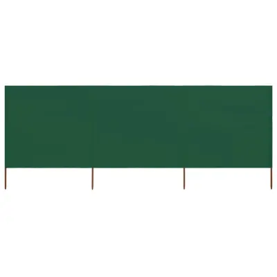 vidaXL 3-panelni vetrobran tkanina 400x80 cm zelen
