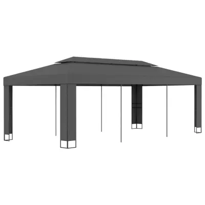 vidaXL Paviljon z dvojno streho 3x6 m antraciten