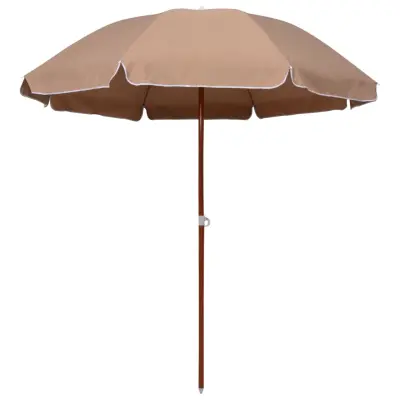 vidaXL Senčnik z jeklenim drogom 240 cm taupe