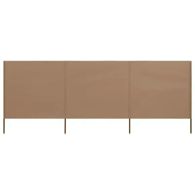 vidaXL 3-panelni vetrobran tkanina 400x80 cm taupe