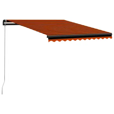 vidaXL Ročno zložljiva tenda 300x250 cm oranžna in rjava