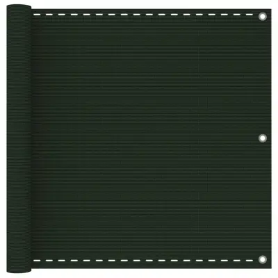 vidaXL Balkonsko platno temno zeleno 90x400 cm HDPE