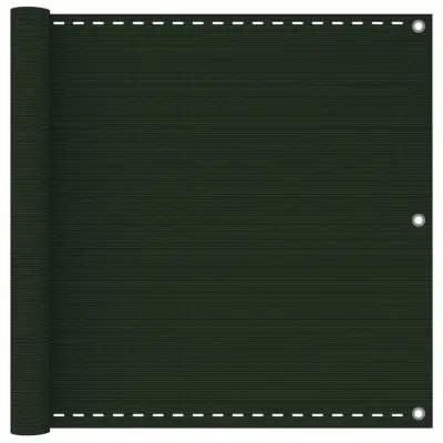 vidaXL Balkonsko platno temno zeleno 90x500 cm HDPE