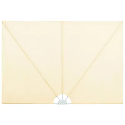 vidaXL Zložljivo stransko platno za teraso krem 300x150 cm